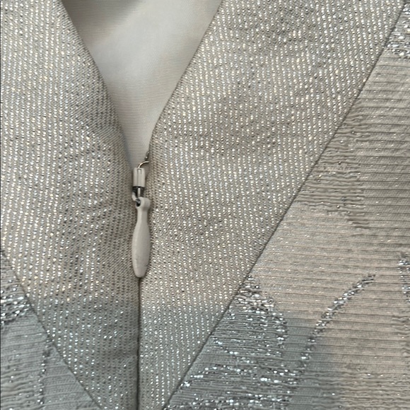 Bebe Cream Sheath Mini Dress with Scoop Neck and Silver Sparkly Embellishments - Picture 7 of 10